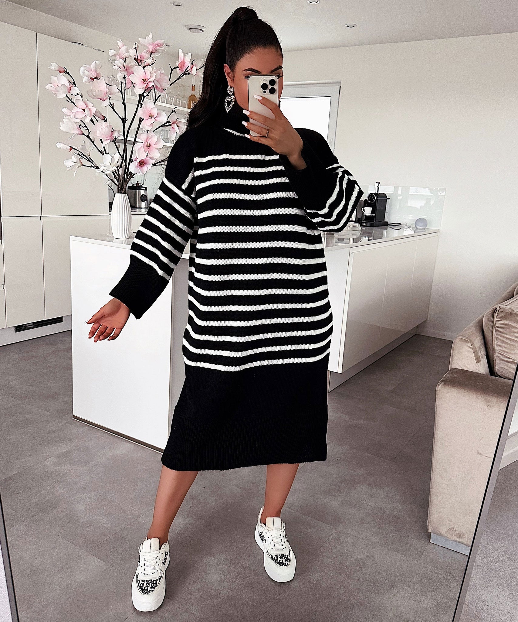 Maxi Strickkleid Carolina Schwarz