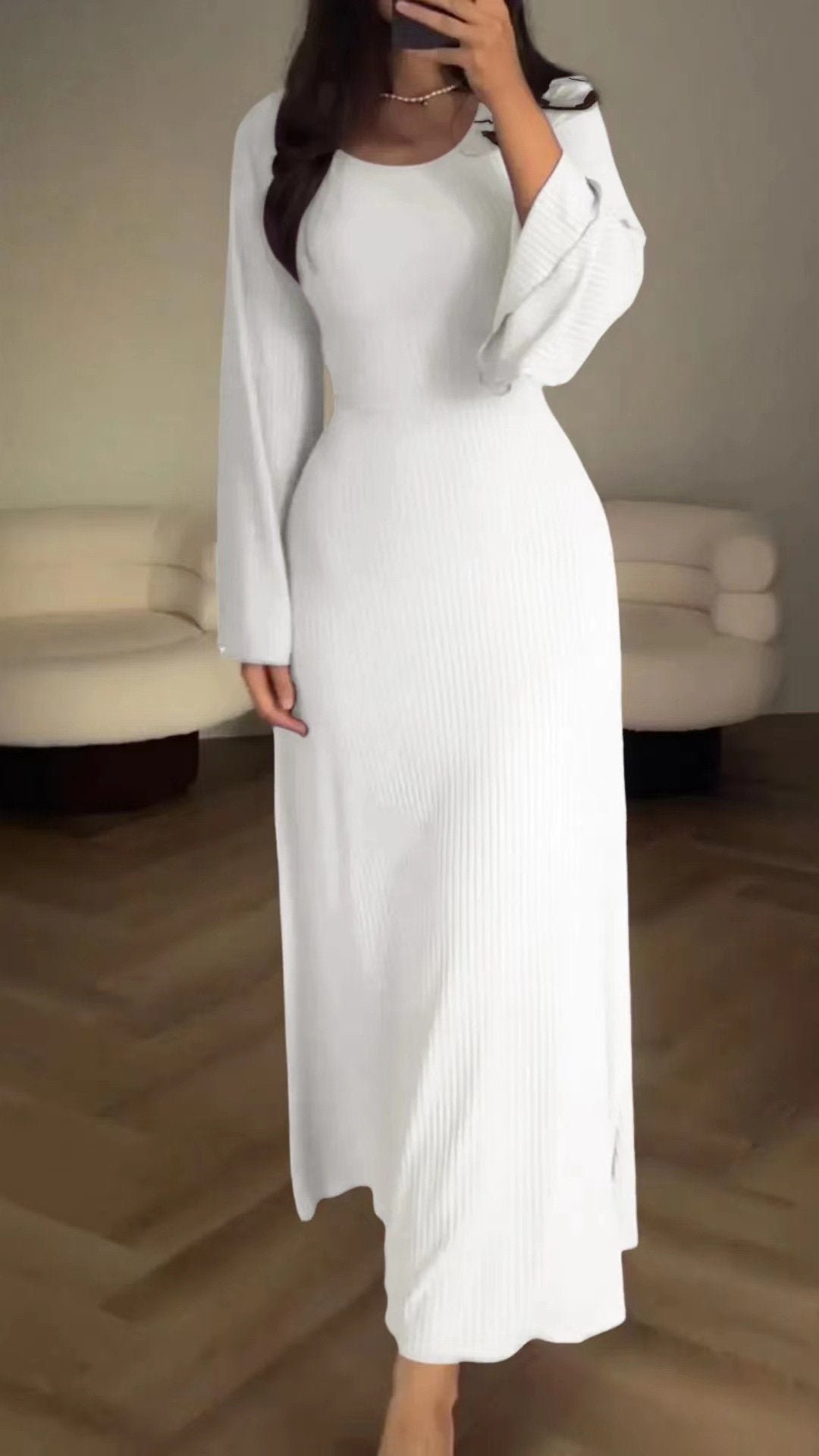 Veerle™ - Langärmeliges, Geteiltes, Lockeres Freizeitkleid (50% Rabatt)