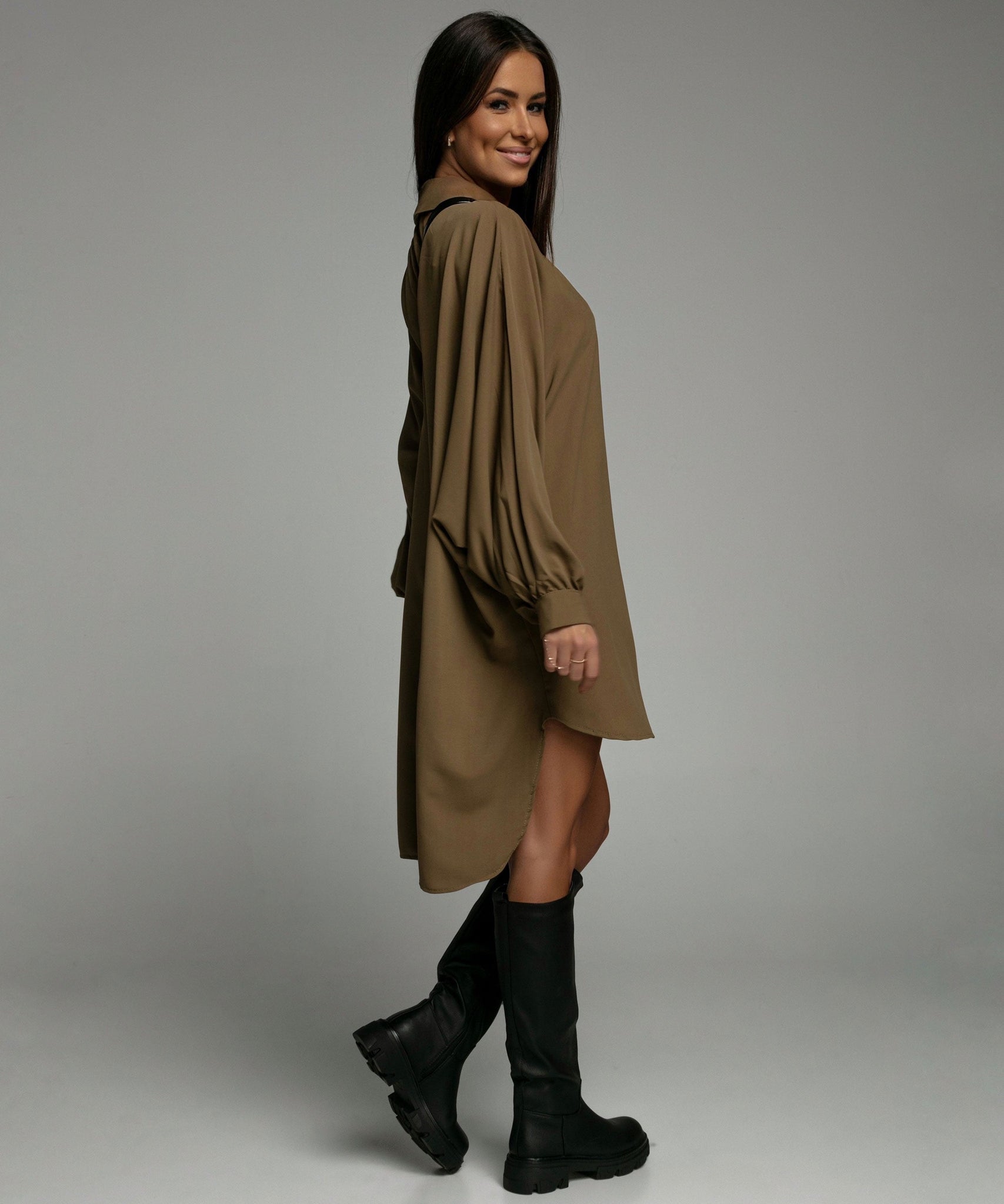 Oversize Bluse Alina Schlamm