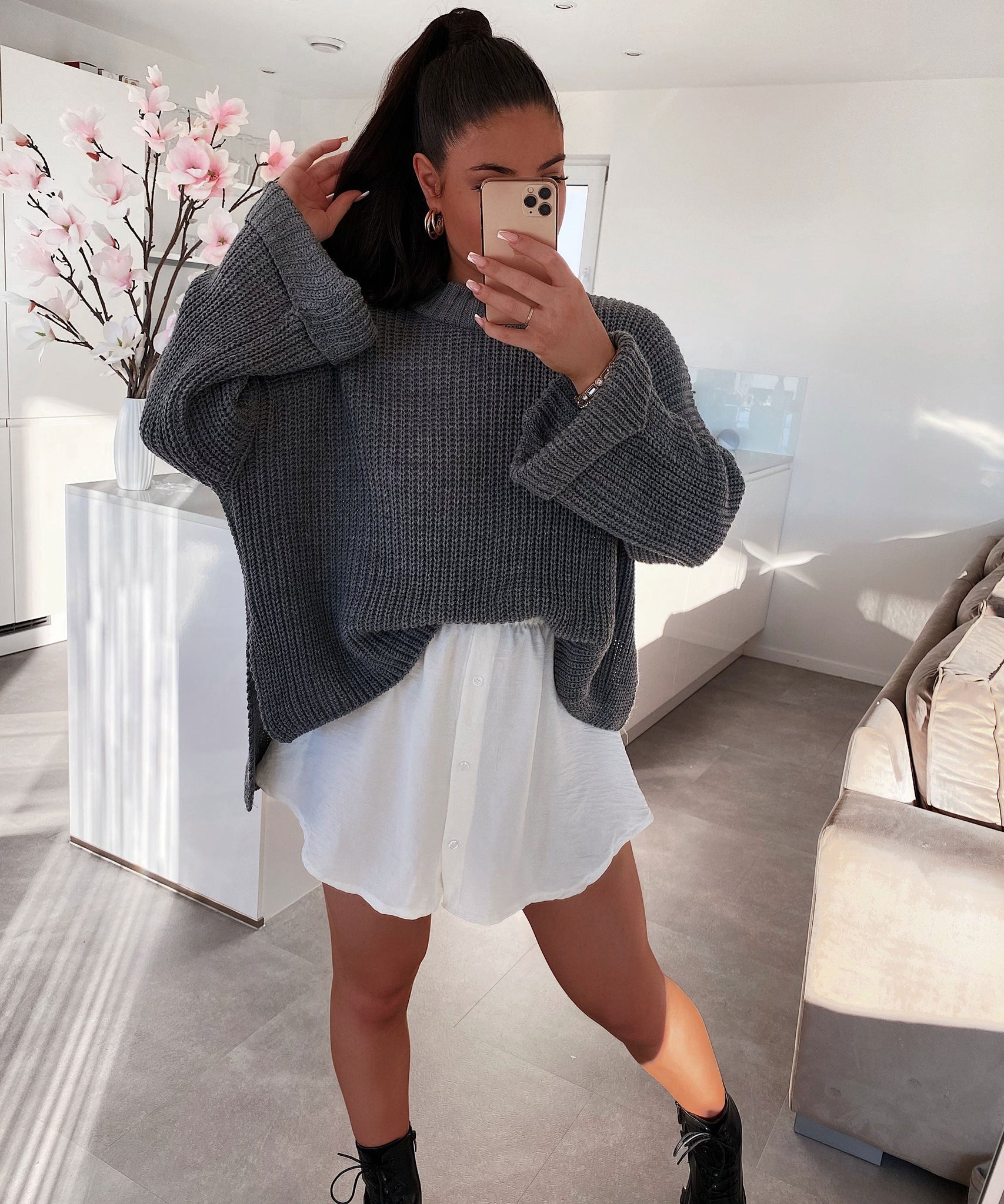 Pullover Elsa Kurz Dunkelgrau