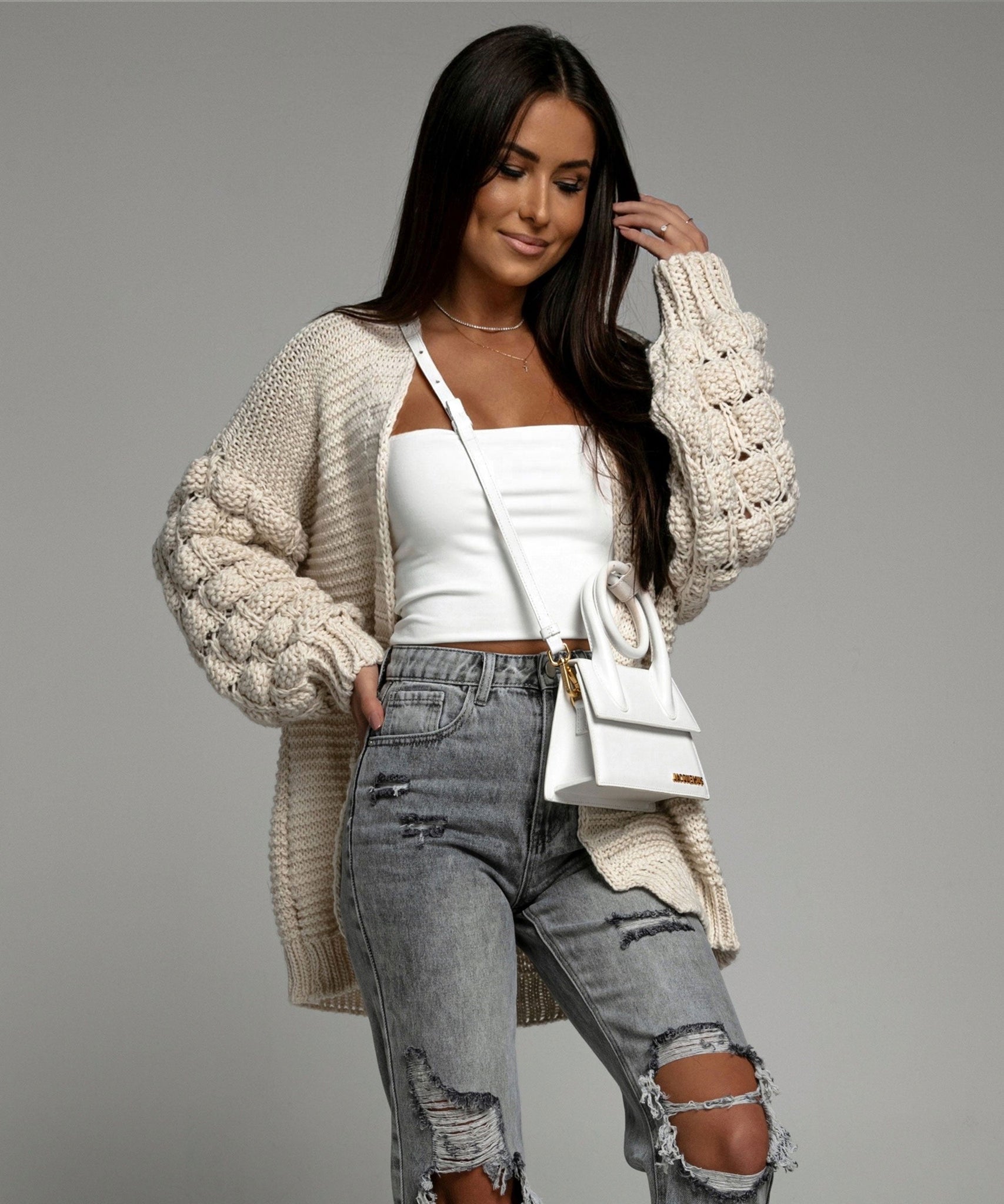 Strickjacke Cloudy beige