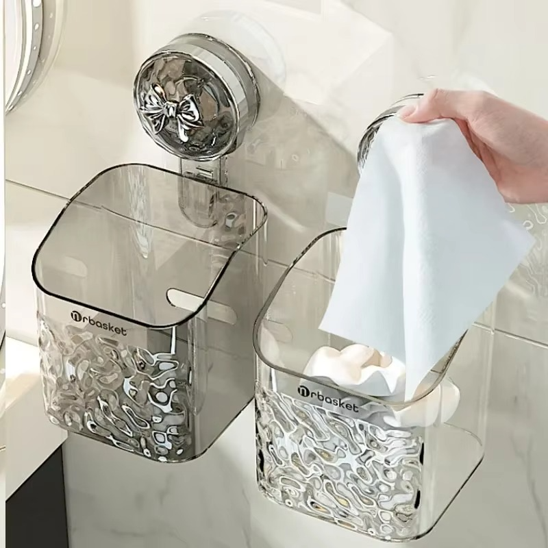 GlacierHold™ | Leichter Luxusstil Saugnapf-Badezimmerablage mit Abtropfkorb