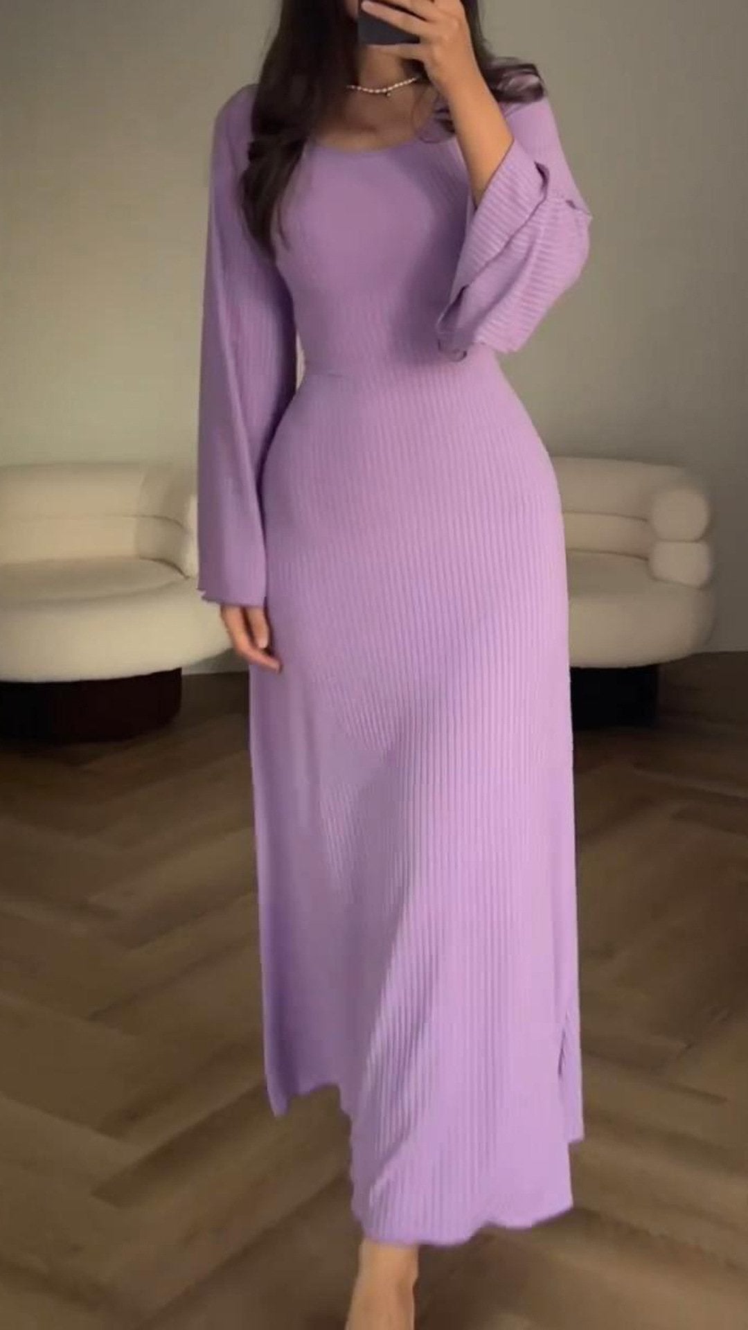 Veerle™ - Langärmeliges, Geteiltes, Lockeres Freizeitkleid (50% Rabatt)