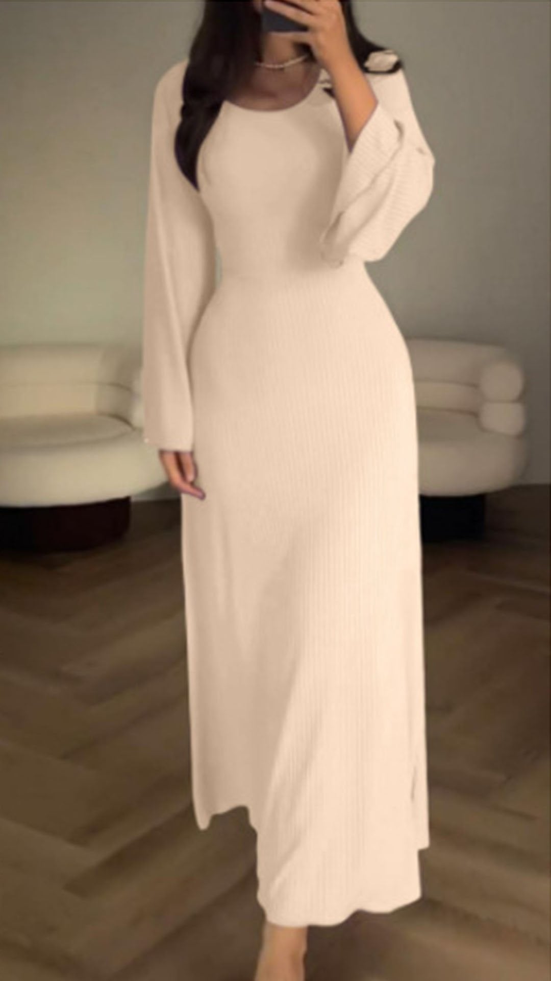 Veerle™ - Langärmeliges, Geteiltes, Lockeres Freizeitkleid (50% Rabatt)