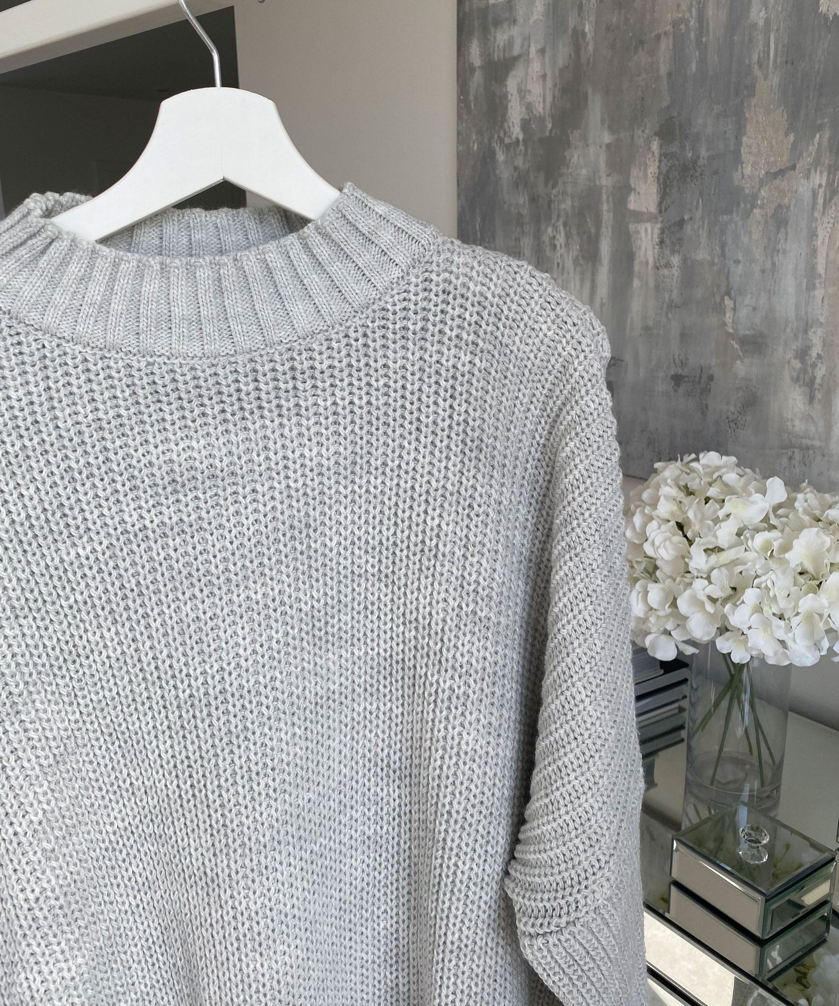 Oversize Pullover Elsa Hellgrau