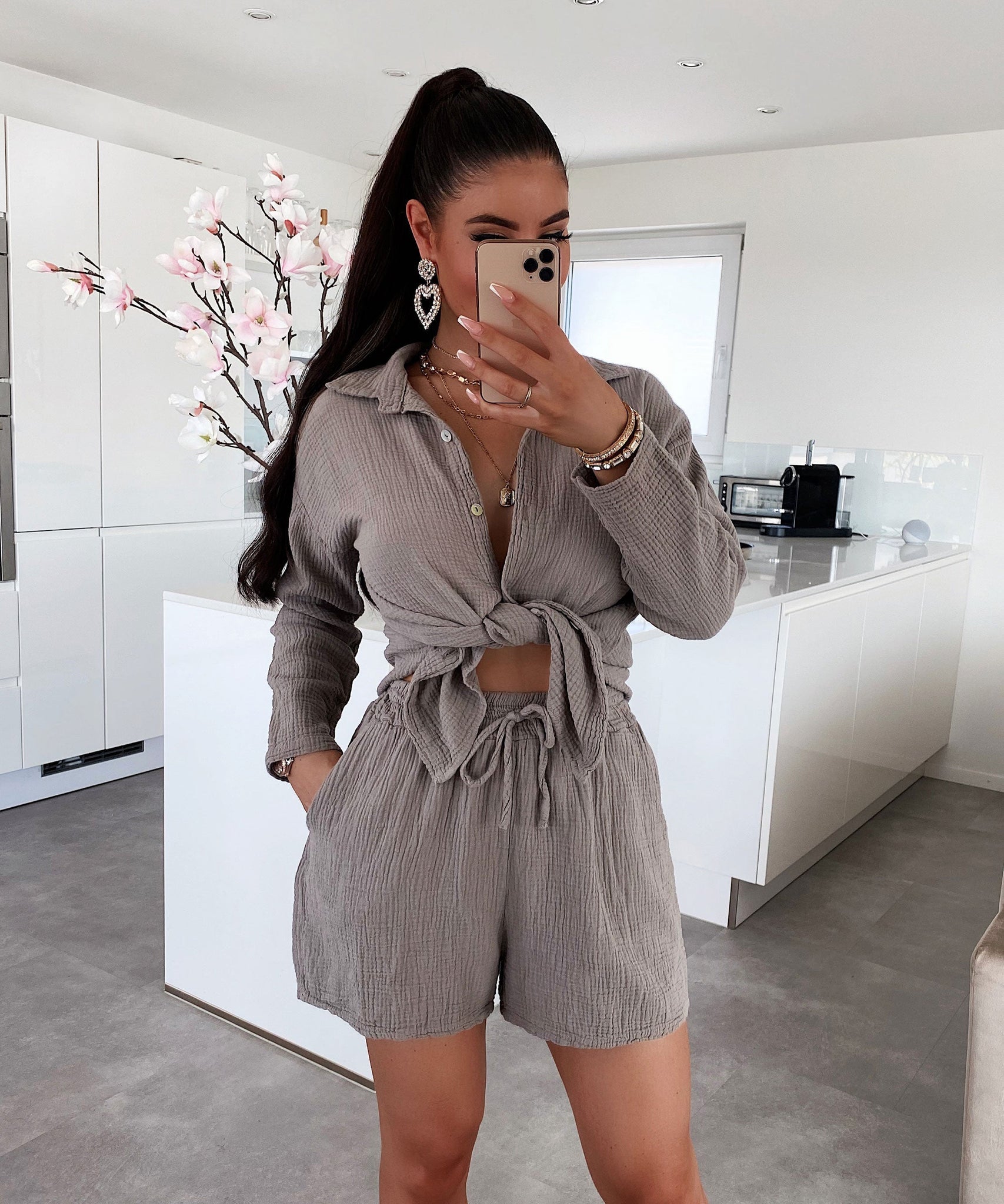 Musselin Set Lia Taupe
