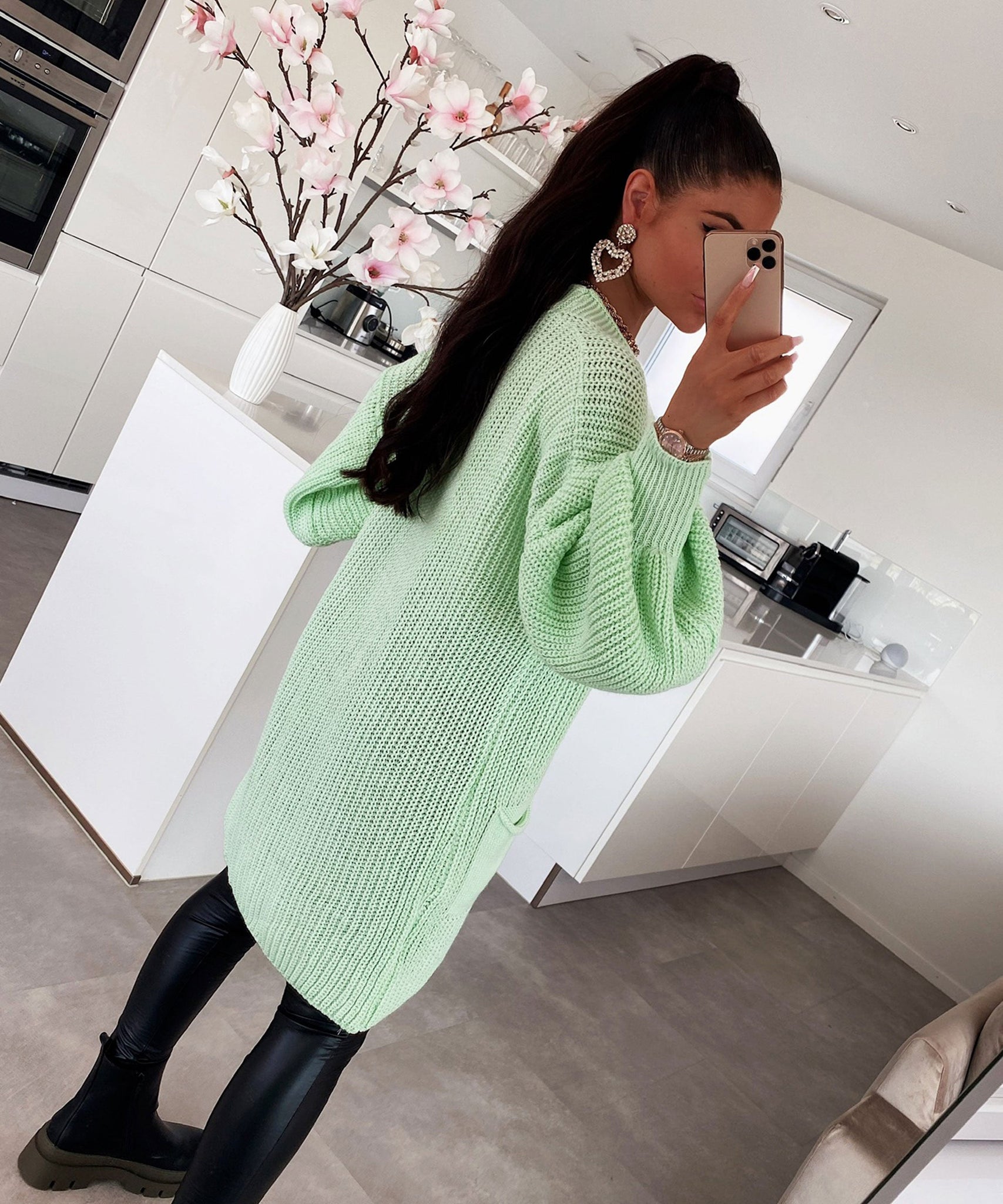 Cardigan Leilani Kurz Hellgrün