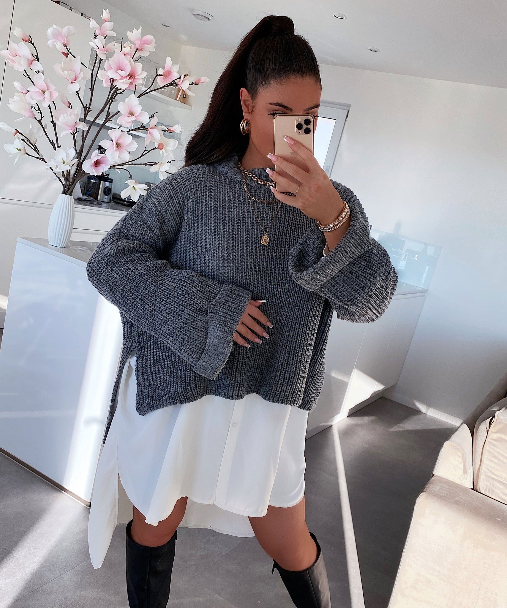 Pullover Elsa Kurz Dunkelgrau