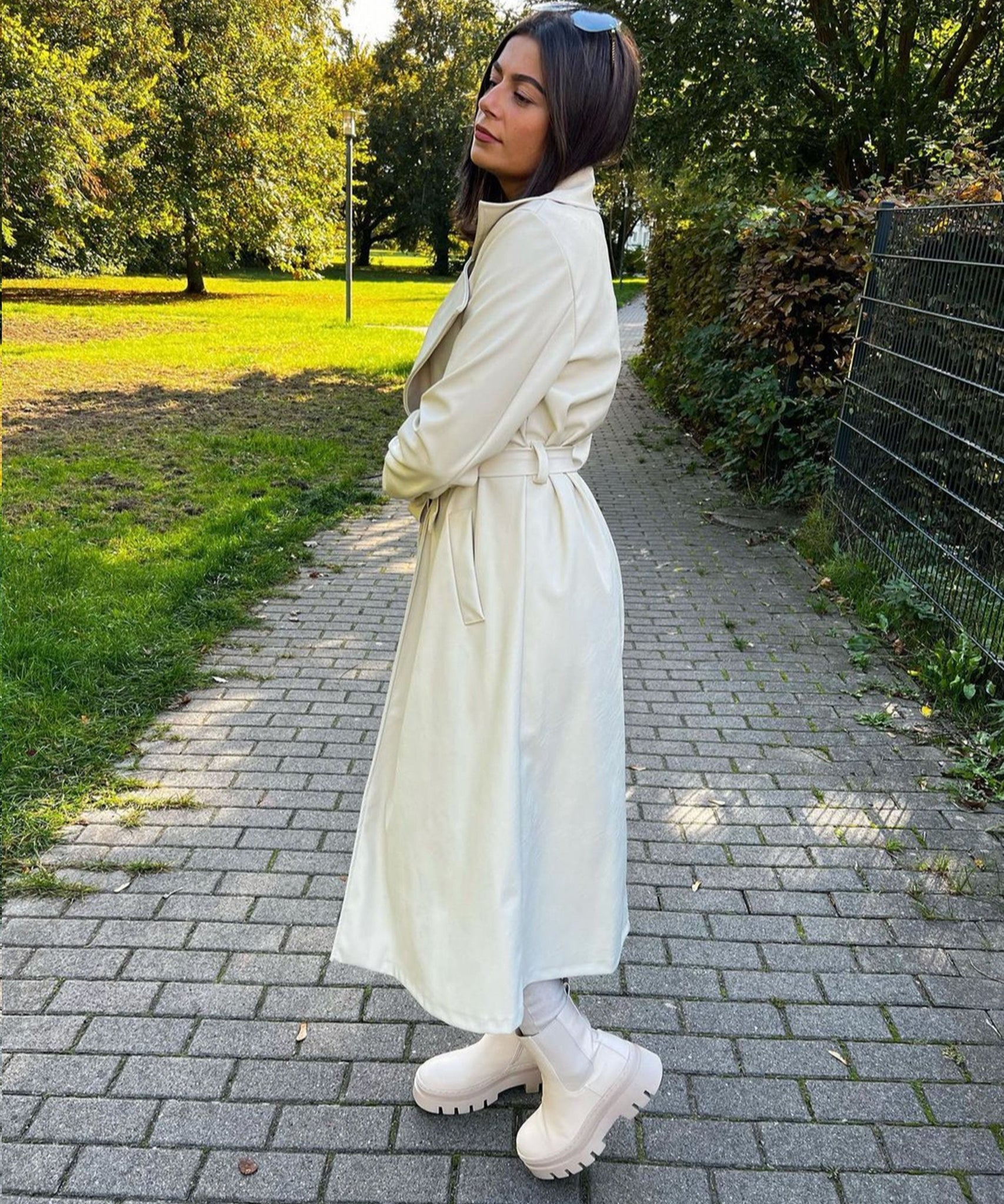 Ledermantel Harlow Spring Beige