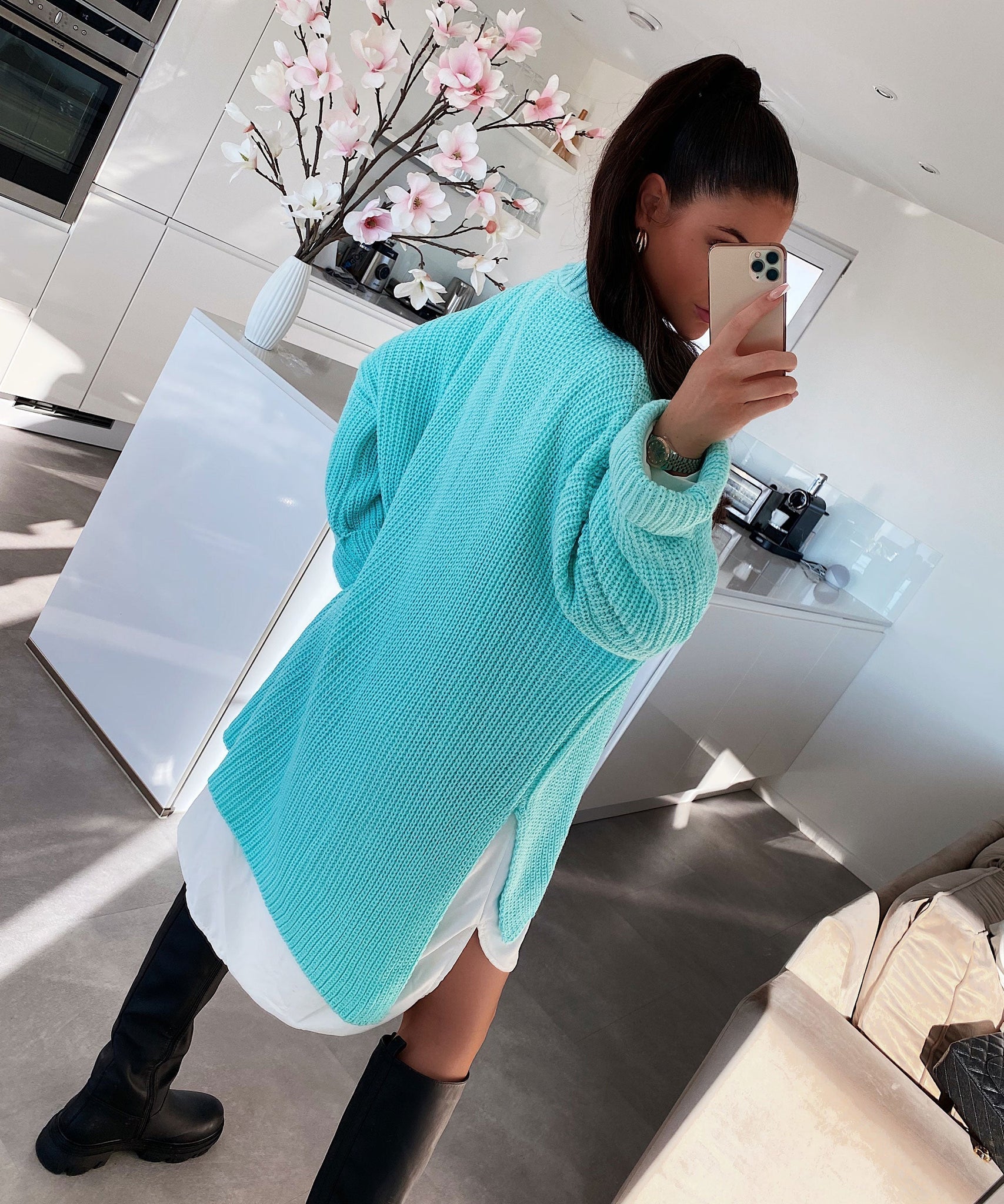 Oversize Pullover Elsa Türkis