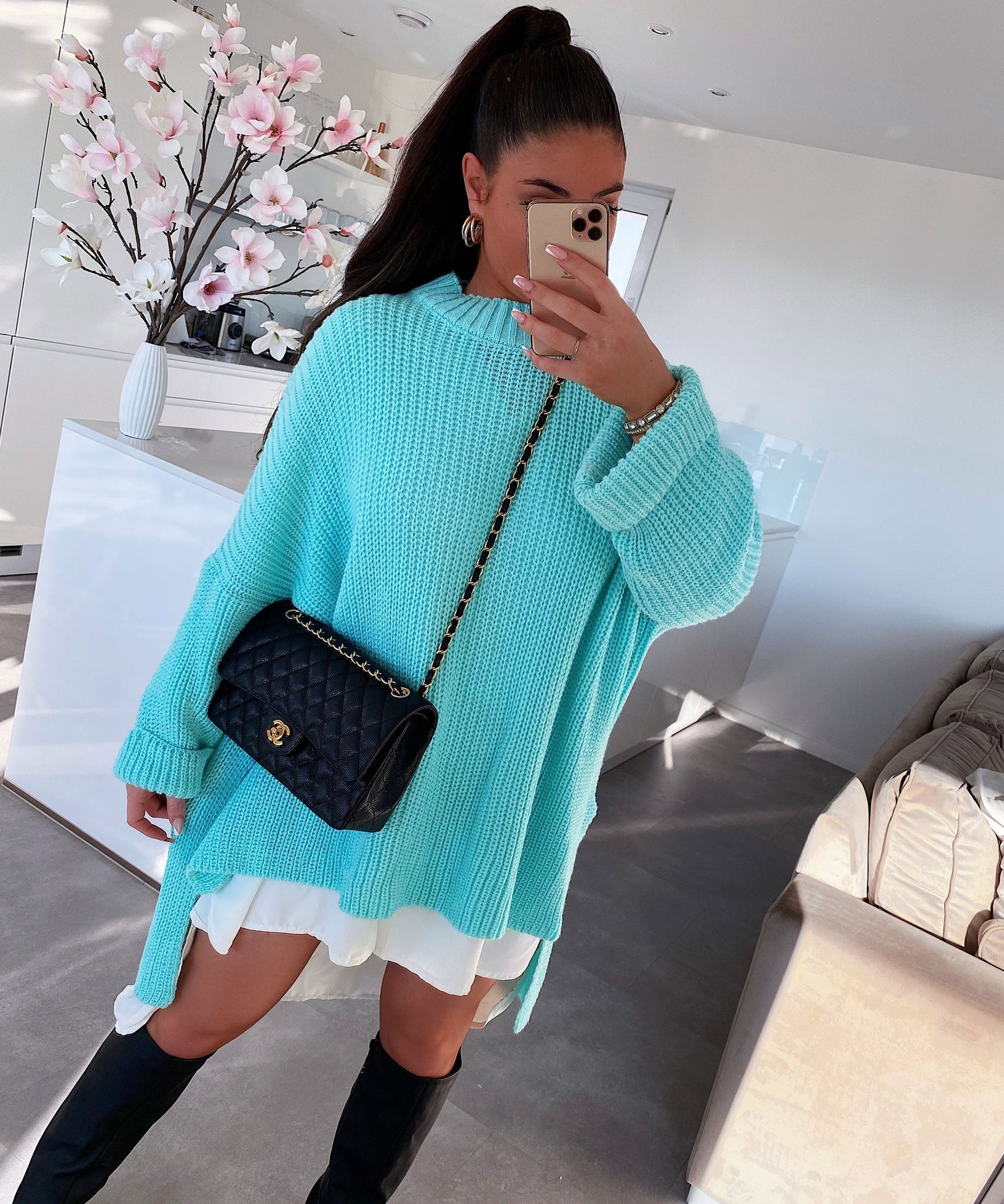 Oversize Pullover Elsa Türkis