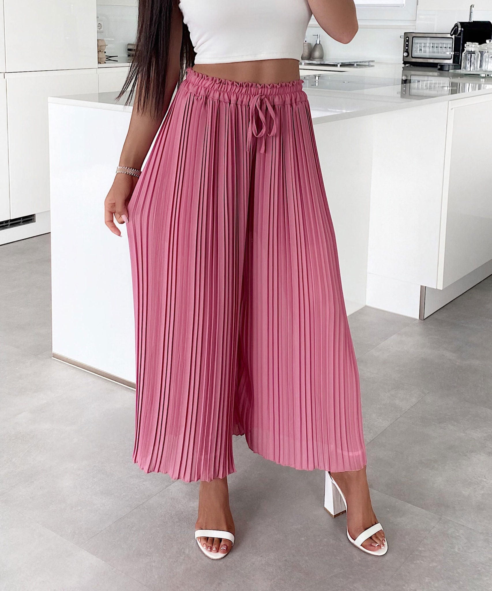 Plissee Hose Mira Beere