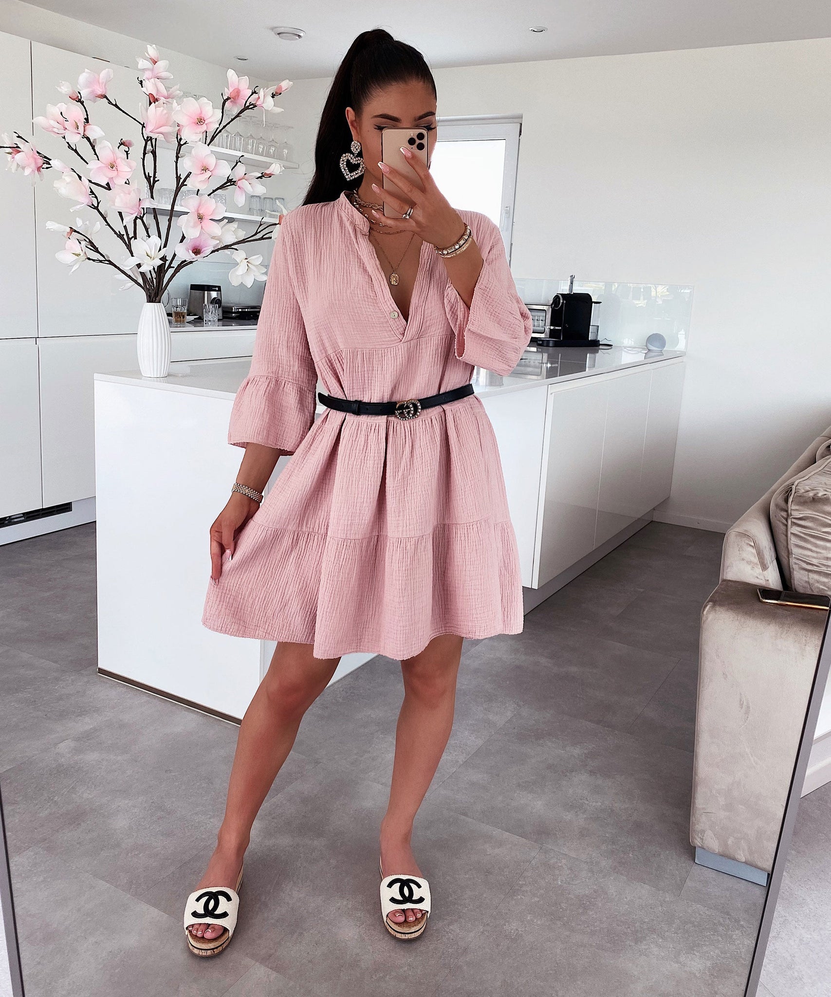 Musselin Kleid Alejandra Rosa