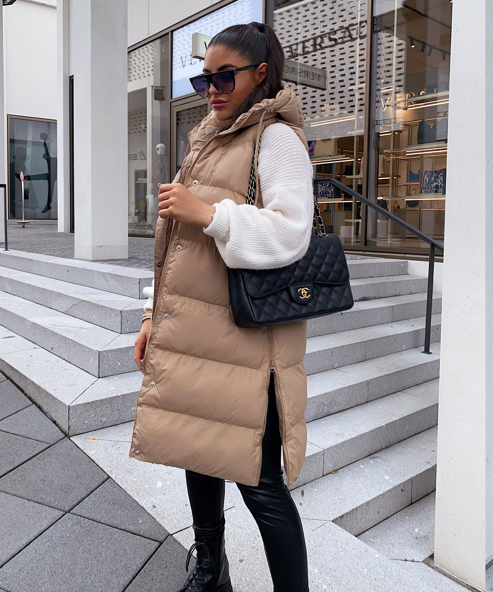 Weste Megan Lang Camel