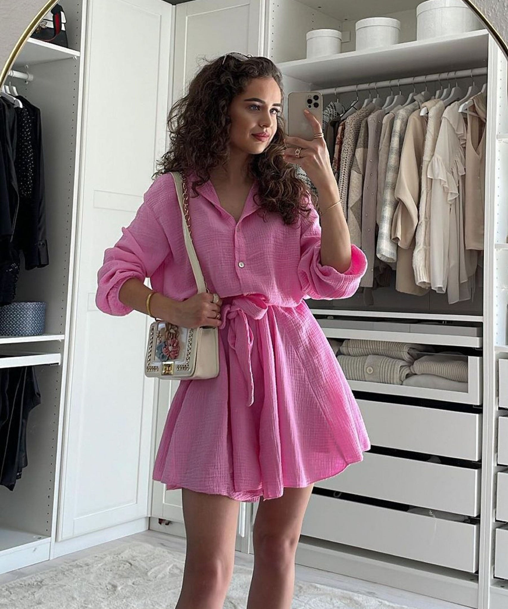 Musselin Kleid Daisy Hellpink