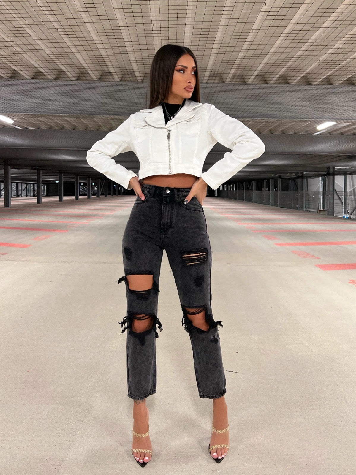 Mum Jeans Barca Schwarz