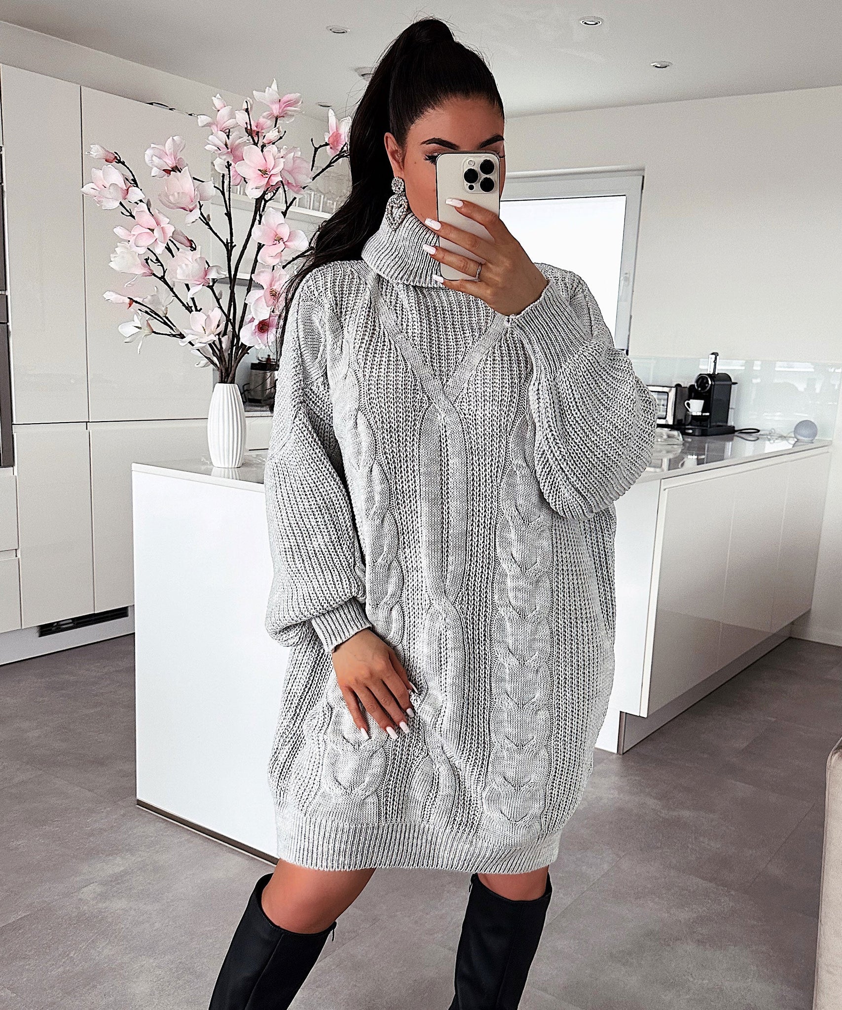 Strickkleid Sophie Hellgrau