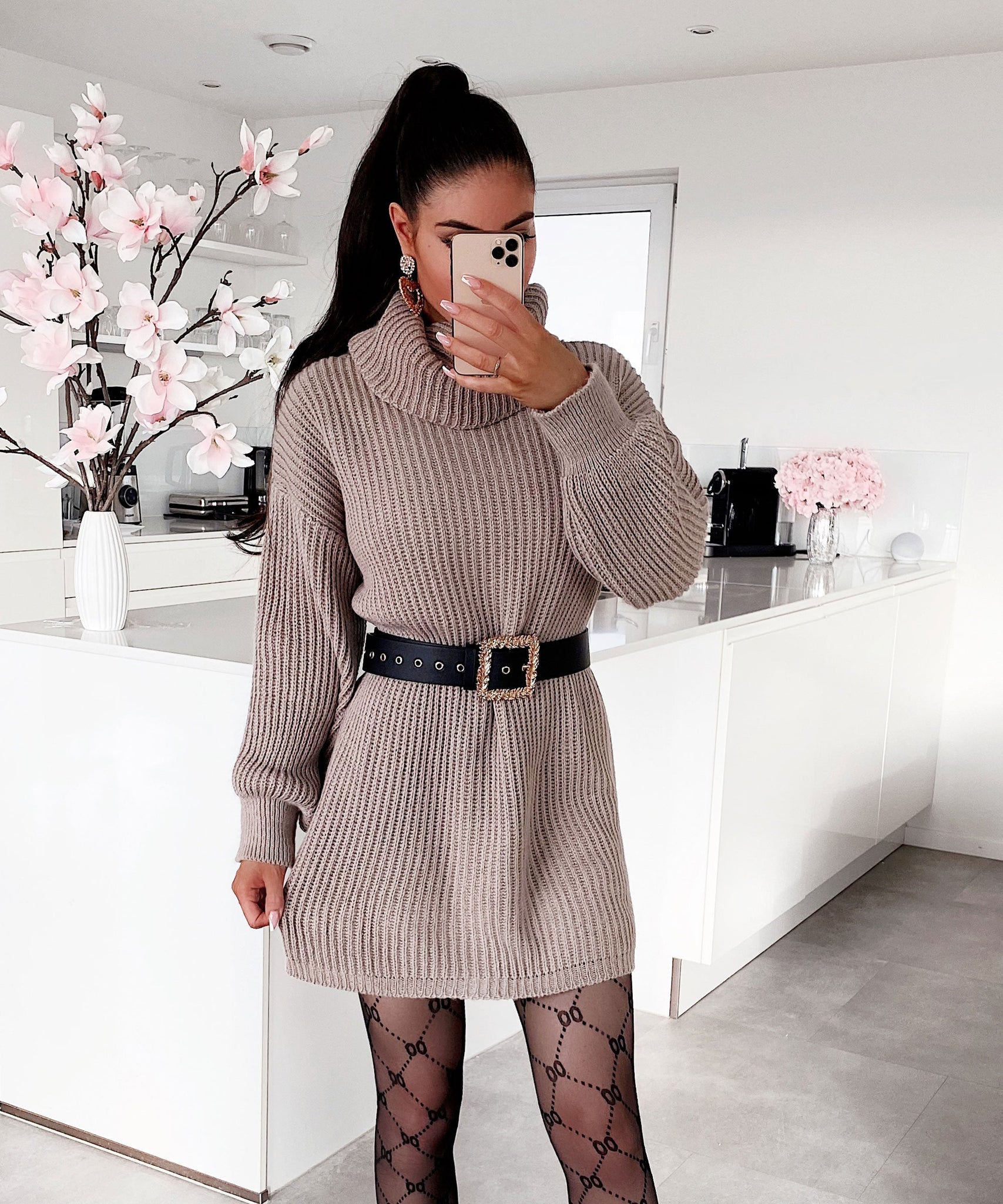 Pullover Kleid Leila Camel