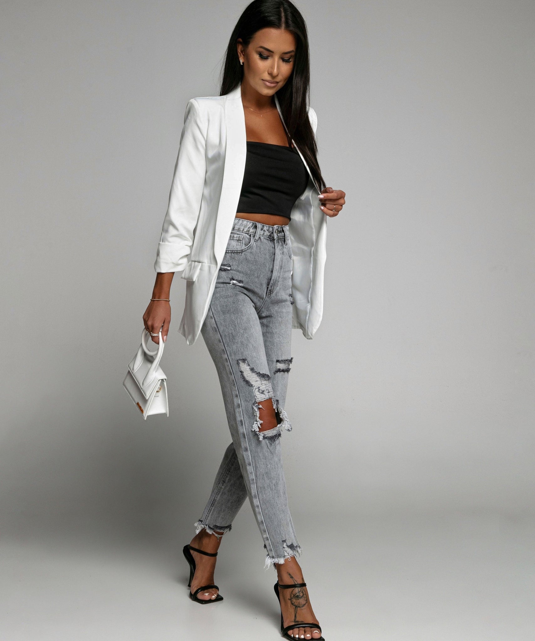 Mum-Jeans Paris Grau