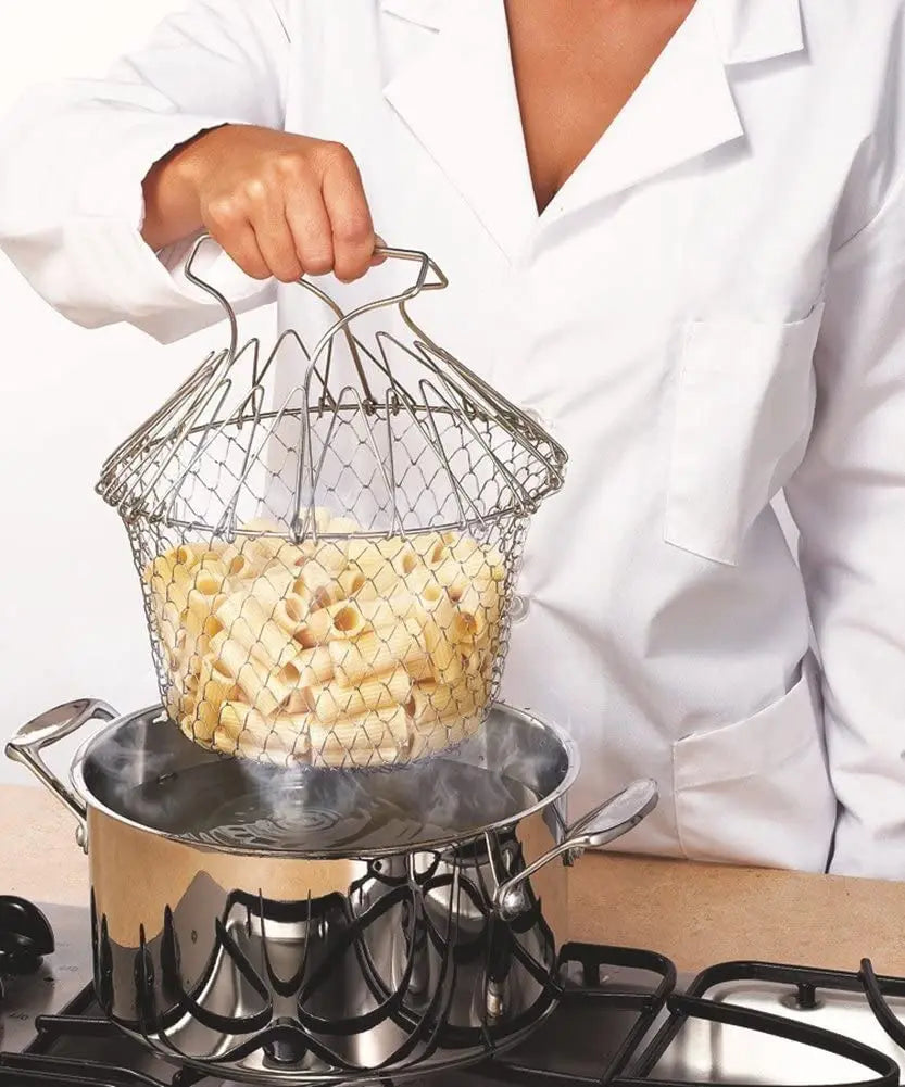 FlexStrain™ - Faltbarer Edelstahl Frittierkorb (50% RABATT)