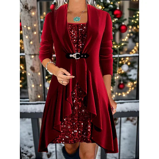 Flora™ - Lässiges langärmeliges Kleid mit Rundhalsausschnitt (50% RABATT)