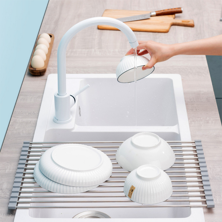 RackFlow™ | Platzsparende, verstellbare Lösung für die ordentliche Aufbewahrung von Geschirr und Obst und Gemüse