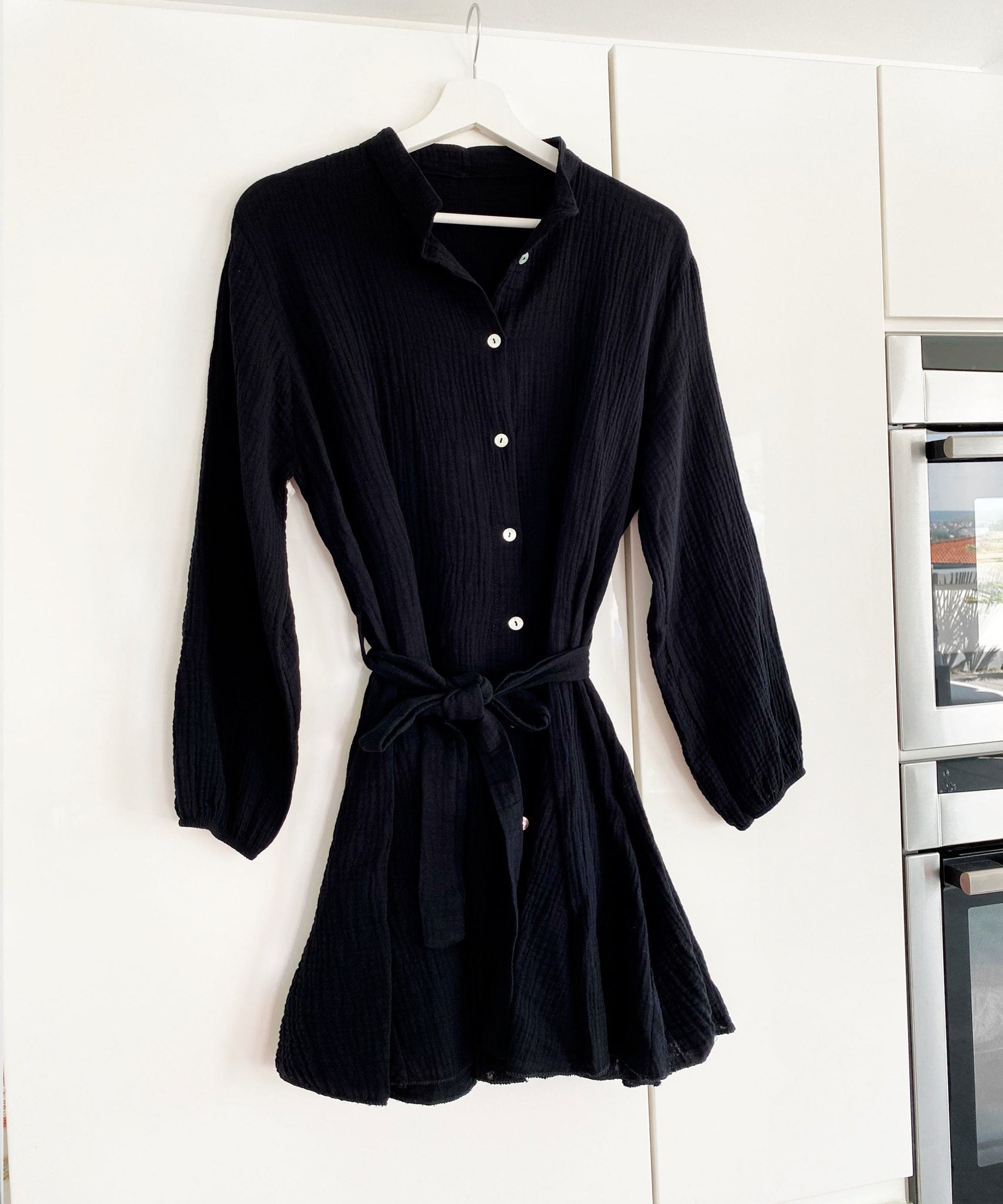 Musselin Kleid Daisy Schwarz