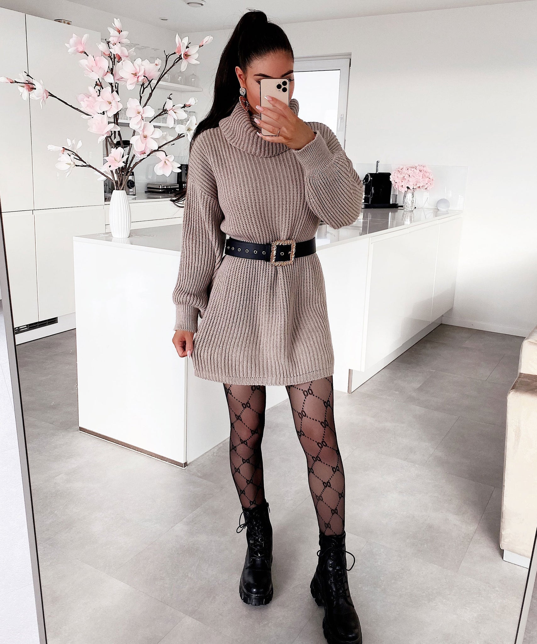 Pullover Kleid Leila Camel