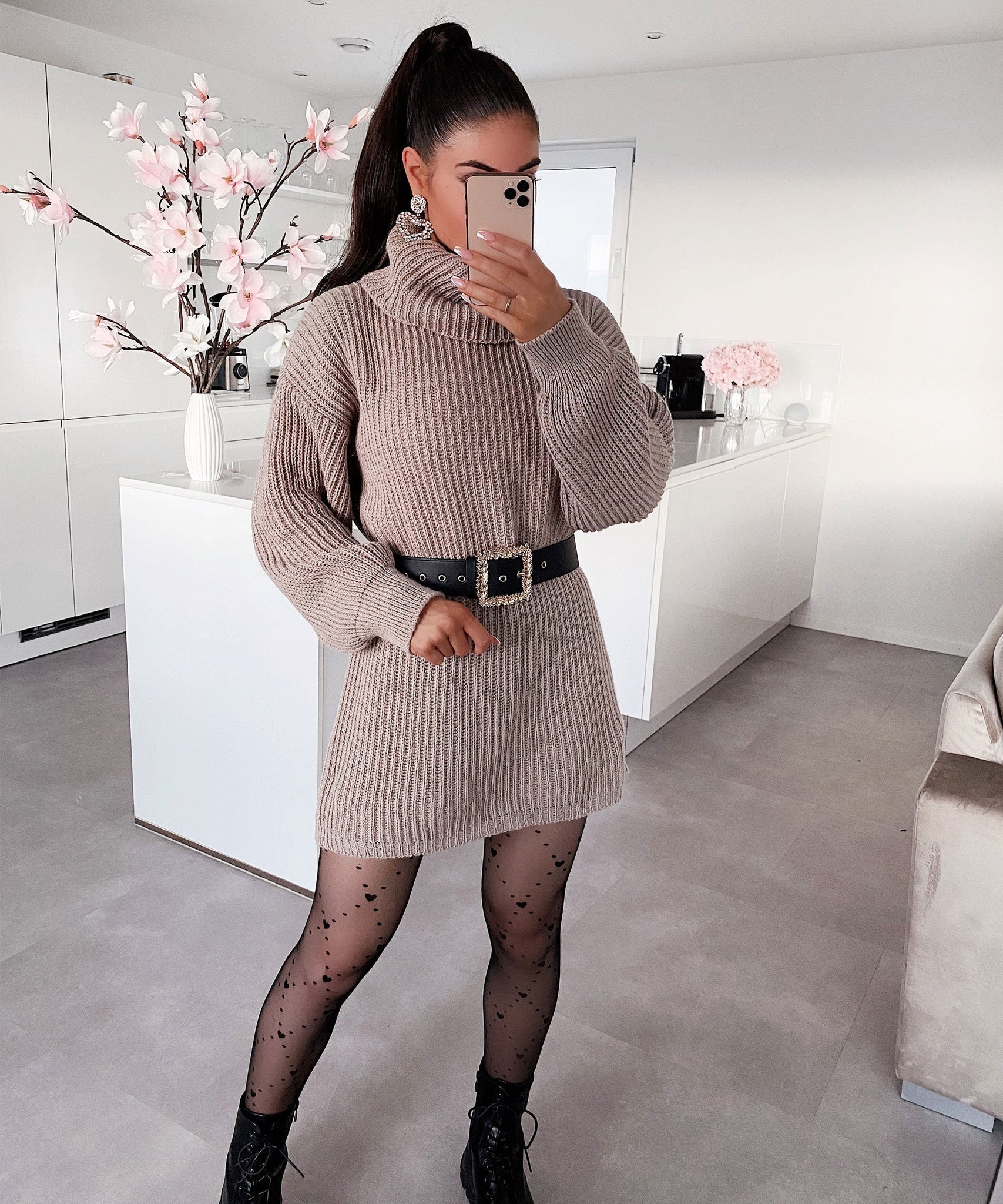 Pullover Kleid Leila Camel