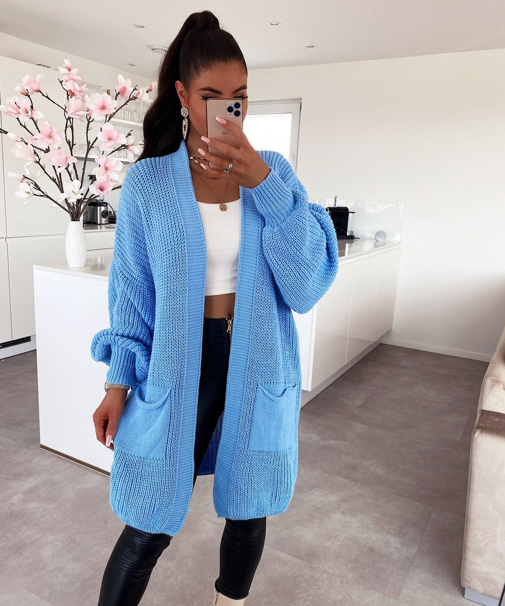 Cardigan Leilani Kurz Hellblau