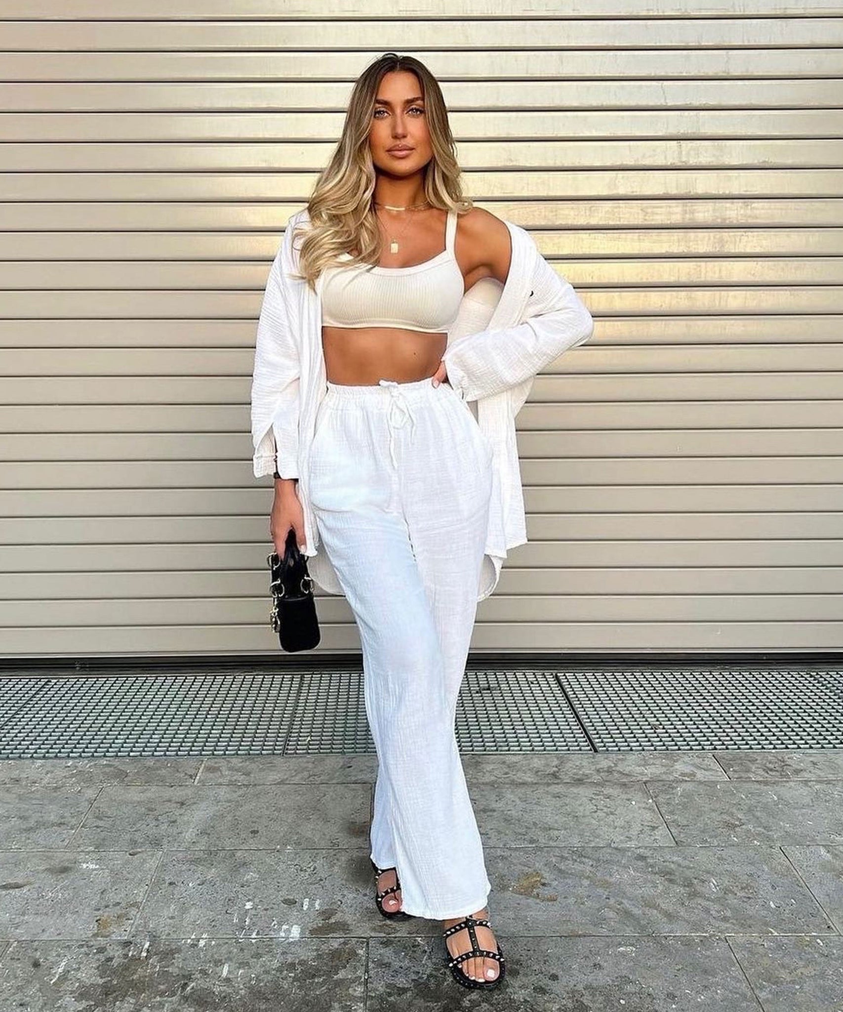 Musselin Hose Abril Weiß