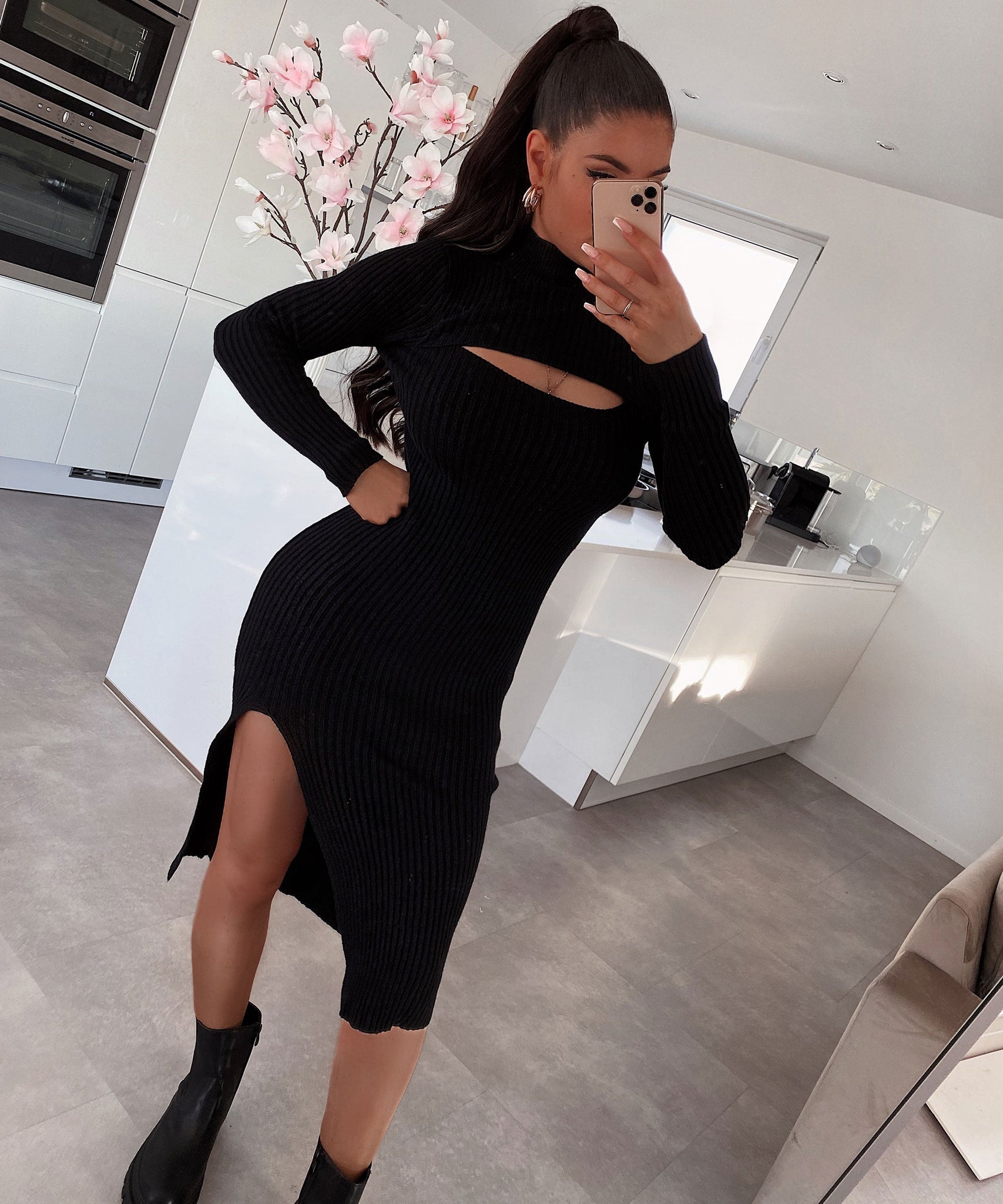 Strickkleid Leyre Schwarz