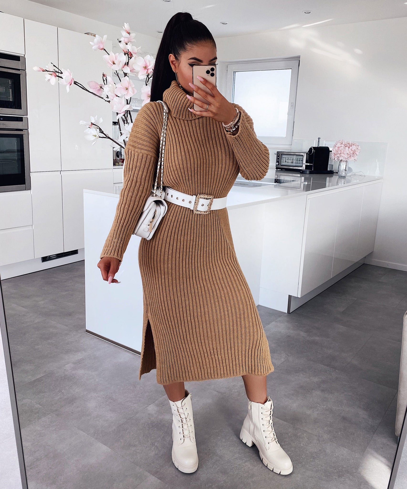 Strickkleid Rowan Camel